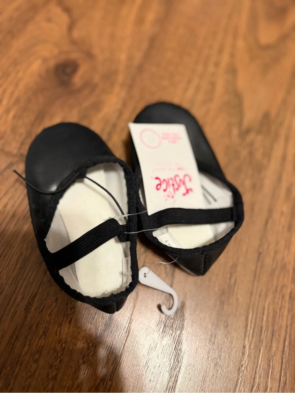 Justice Girls Ballet Shoes for Dance Class, Leather Sole with Adjustable Strap